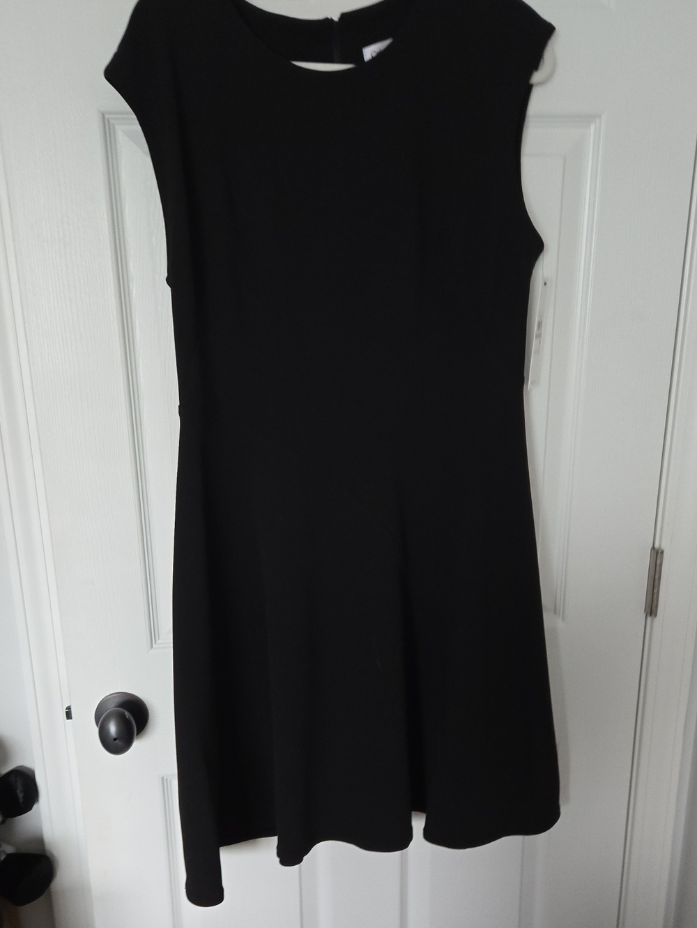 Calvin Klein Black Fit-and-Flare Cap Sleeve Dress